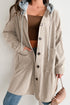 Oversized Corduroy Contrast Hooded Shacket